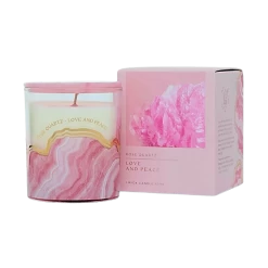 Geranium & Apple Rose Quartz Love 1 Wick Candle 45hr Healing Stones