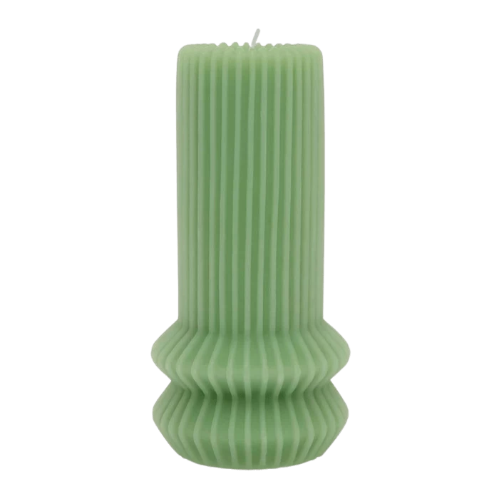 Jungle Green Ribbed Soy Pillar