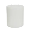 White 3 Wick Pillar Flat Candle