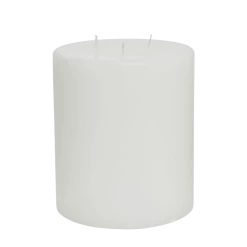 White 3 Wick Pillar Flat Candle