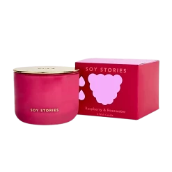 Raspberry & Rosewater 3 Wick Soy Scented Candle
