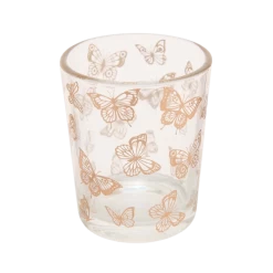 Flutterfly Rose Etched Votive Holder
