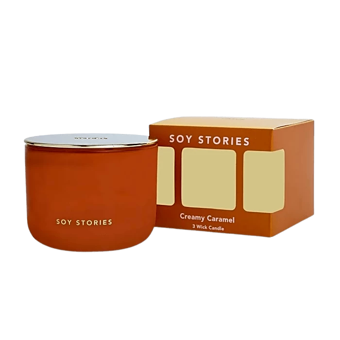 Creamy Caramel 3 Wick Soy Scented Candle