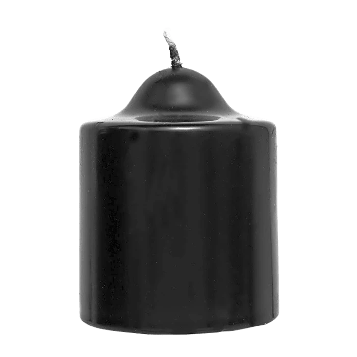 Black Unscented Pillar Dome Candle (76x76mm)