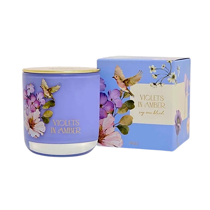 Violets In Amber 190G Soy Candle