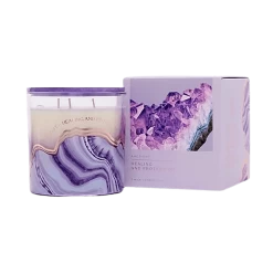 Jasmine & Palo Santo Amethyst Protection 3 Wick Candle 35hr Healing Stones