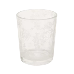 In Bloom White Etched Votive Holder