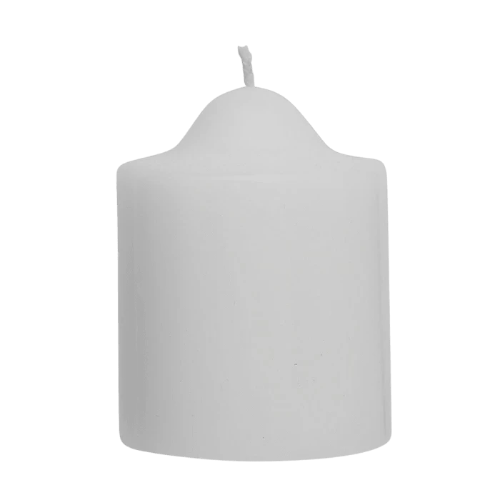 White Unscented Pillar Dome Candle (76x76mm)