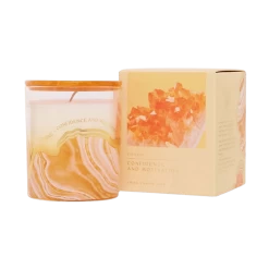 Cyclamen & Sandalwood Citrine Motivation 1 Wick Candle 45hr Healing Stones