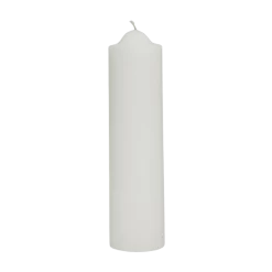 White Unscented Pillar Dome Candle (180x50mm)