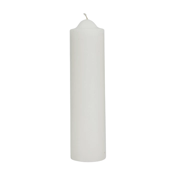 White Unscented Pillar Dome Candle (180x50mm)