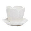 Thalia White Flower Votive Holder