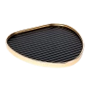 Luella Black Ribbed Mirror Tray 26cm