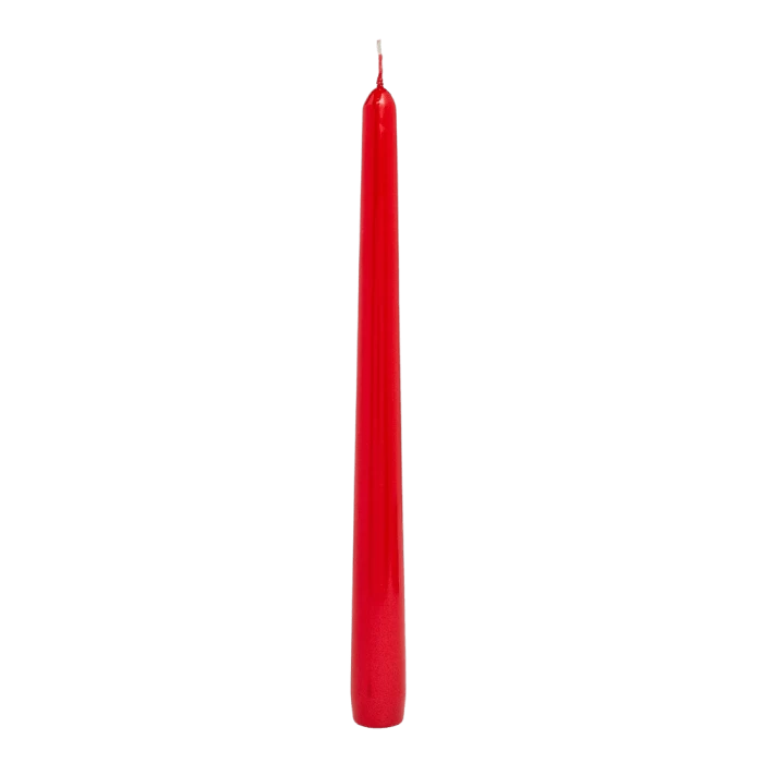Red Metallic Unscented Taper Candle