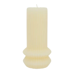 Ivory Ribbed Soy Pillar